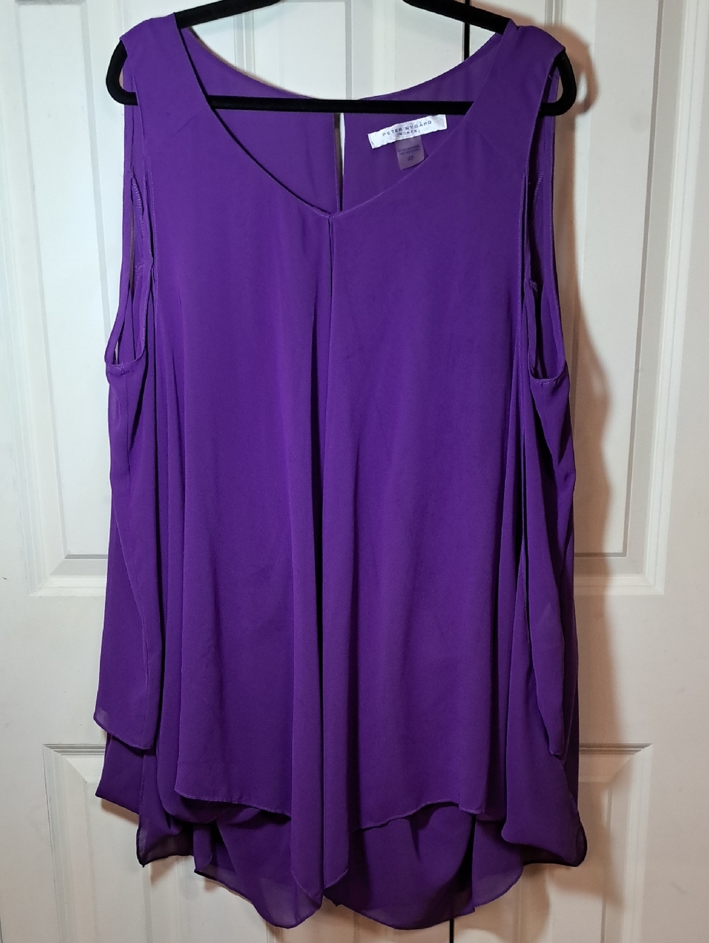 Peter Nygard Purple Cold-Shoulder Flowing Tunic